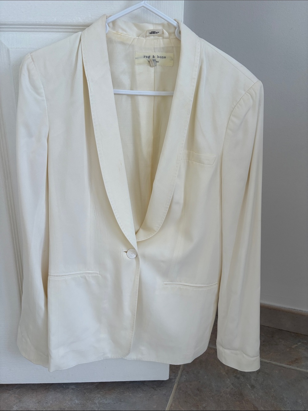 rag & bone Ivory Shawl Collar Blazer